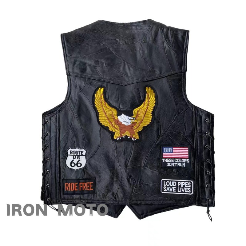 NEW Motorcycle Vests Men Cafe  - огляд і ціна Riding Jacket Leather