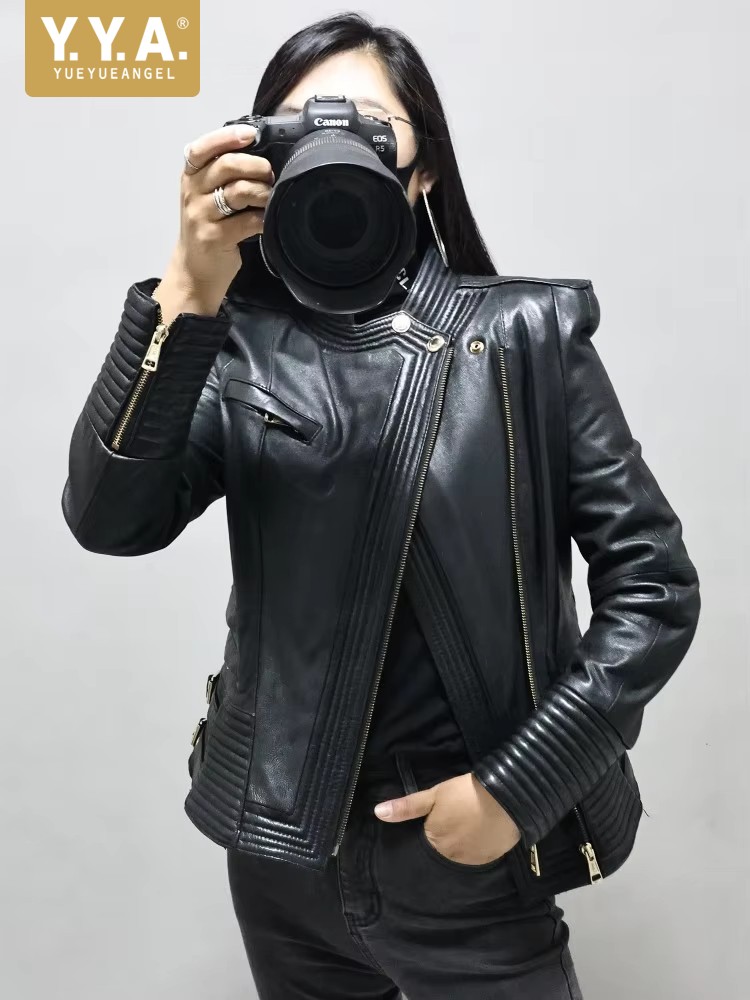 Women Slim Fit Sheepskin Genui - огляд і ціна Riding Jacket Leather