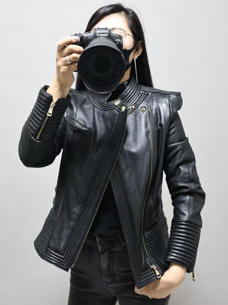 Women Slim Fit Sheepskin Genui - огляд і ціна Riding Jacket Leather
