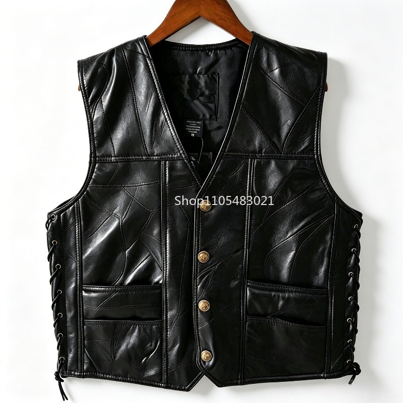 Men's Black Patchwork Leather  - огляд і ціна Riding Jacket Leather