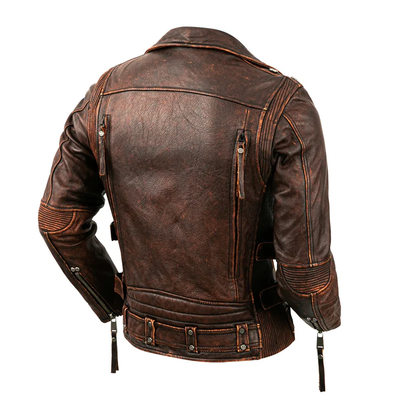 Men's Natural Leather Motorcyc - огляд і ціна Riding Jacket Leather