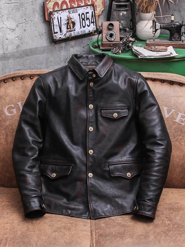 YR!Free shipping.Men Deep brow - огляд і ціна Riding Jacket Leather